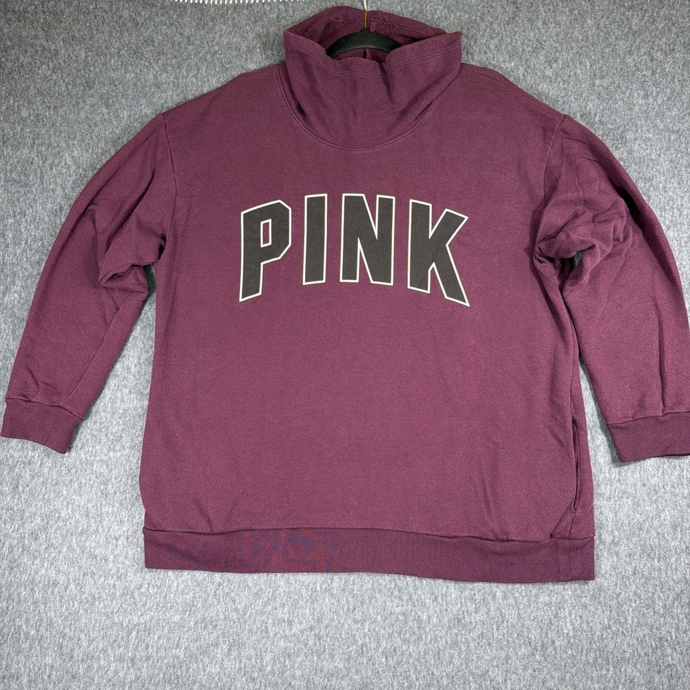 Victoria Secret Pink Sweater‎ Womens L Purple Long Sleeve Activewear Jacket
